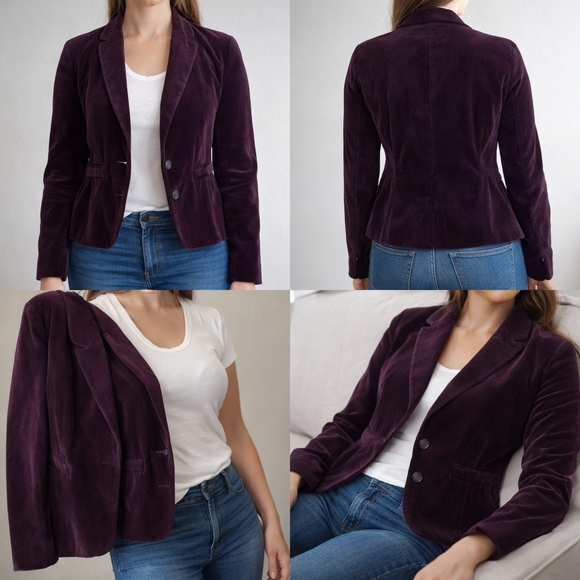 J. Crew Deep Purple Women's Blazer - Picture 4 of 5